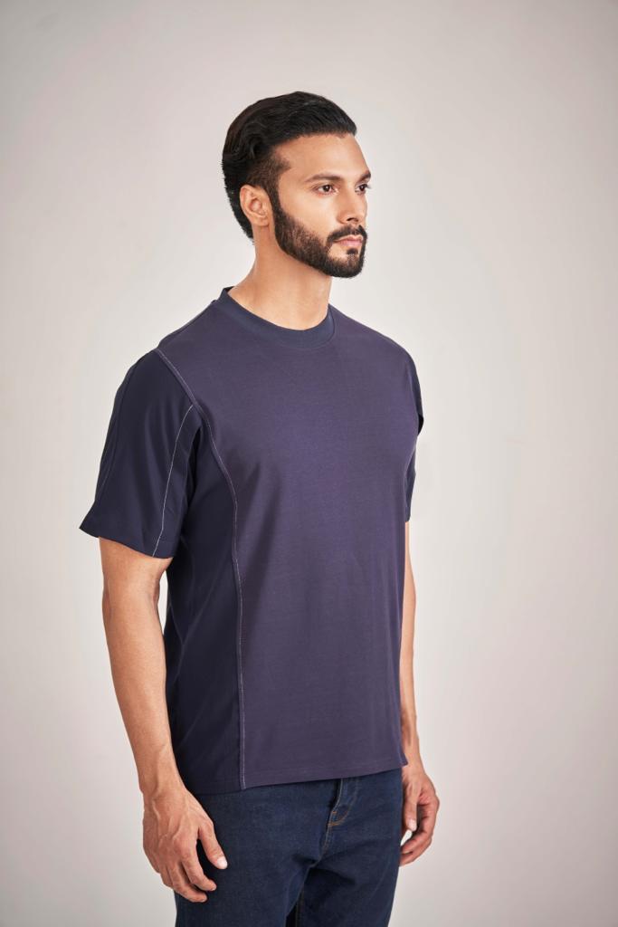 Blue Panel Style T-Shirt