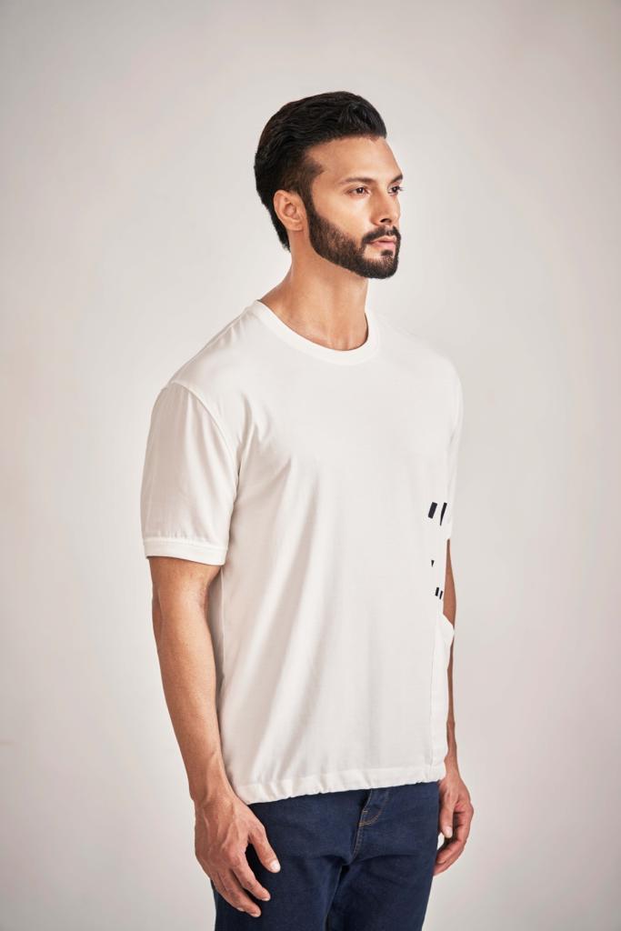 White T-Shirt with side pocket style