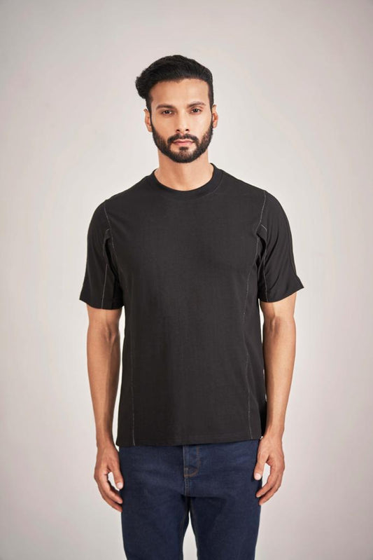 Black Panel Style T-Shirt