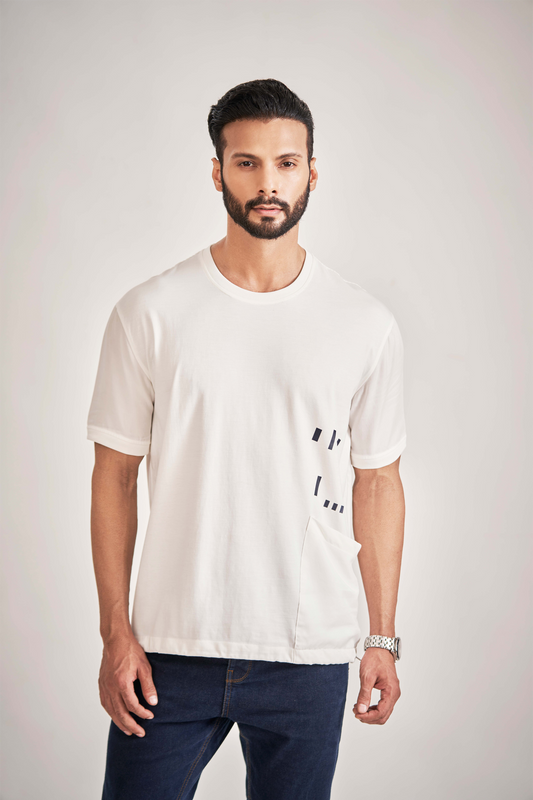 White T-Shirt with side pocket style