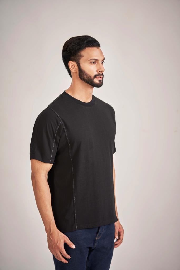 Black Panel Style T-Shirt