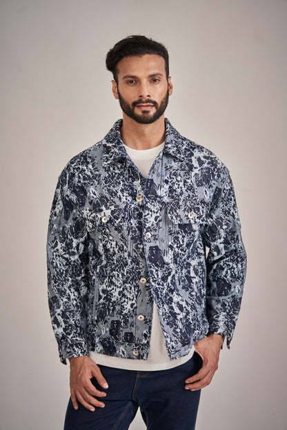 Blue Scattered Denim Jacket