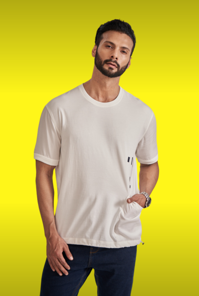 White T-Shirt with side pocket style