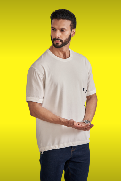 White T-Shirt with side pocket style