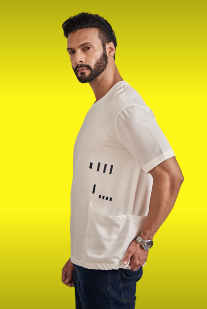 White T-Shirt with side pocket style