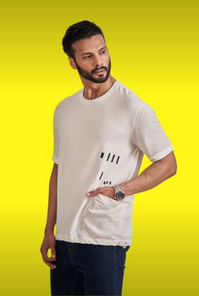 White T-Shirt with side pocket style